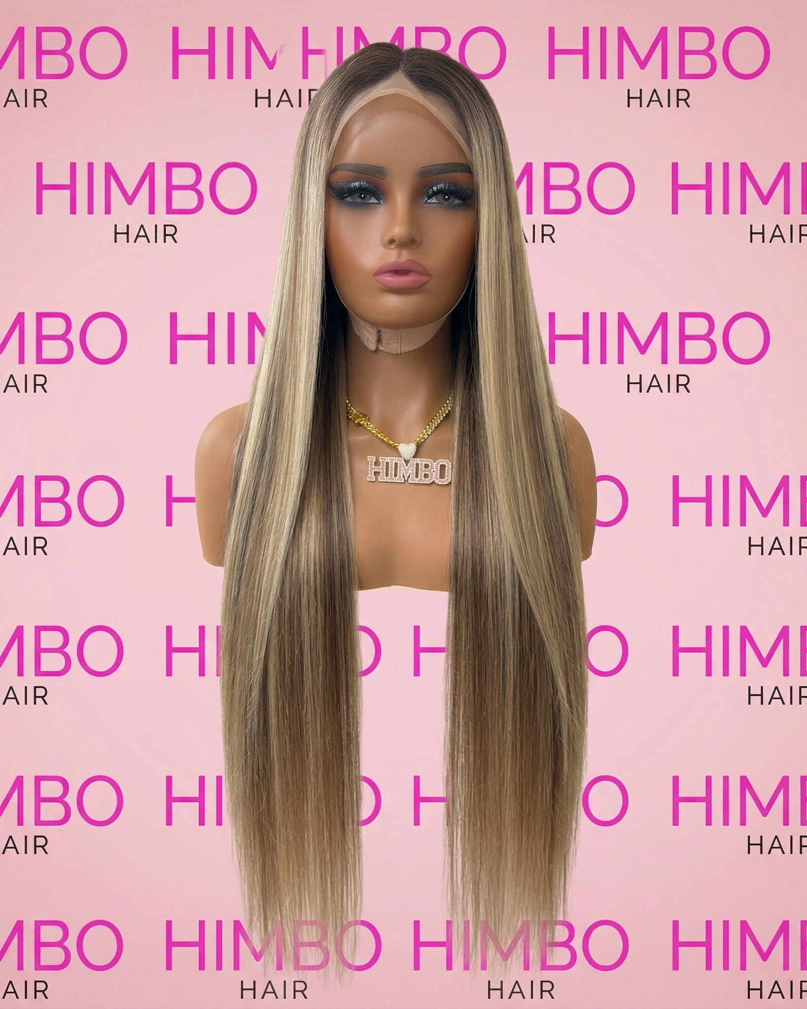 HIMBO Hair JASMIN - 30 inch bronde balayage human hair lace wig